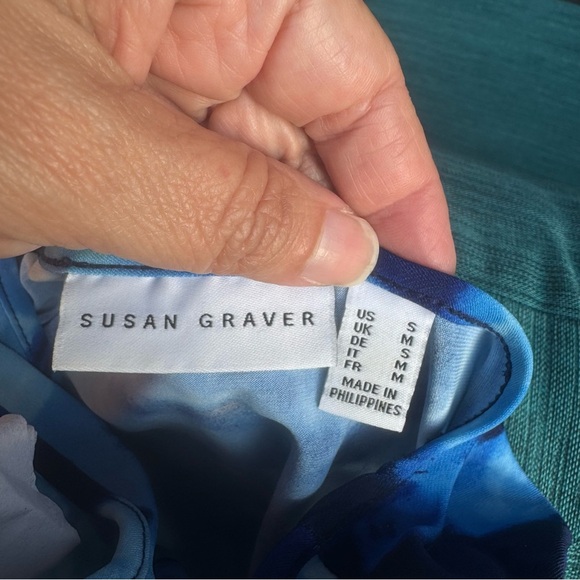 Susan Graver Blue Cold Shoulder Midi Dress - Picture 10 of 10